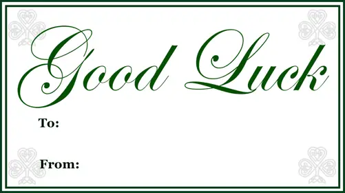 Good Luck Gift Tag gift tag