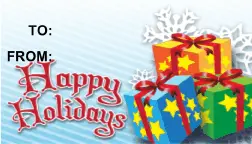 Happy Holidays Presents gift tag