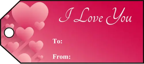 I Love You Gift Tags gift tag