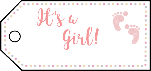 Its A Girl Footprints Gift Tags gift tag