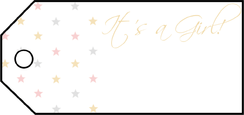 Its A Girl Stars Gift Tags gift tag