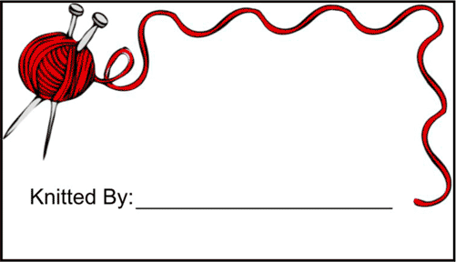 Knitted By gift tag