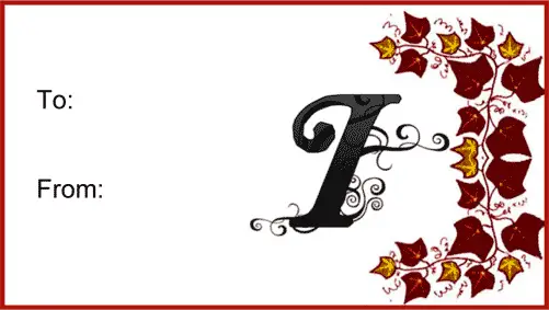 Monogram I Script gift tag