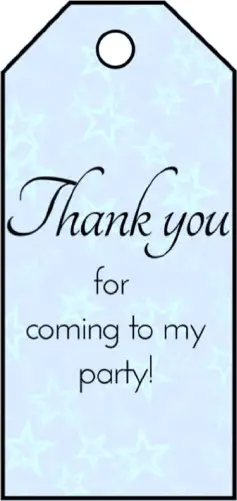 Party Favor Gift Tags Blue gift tag