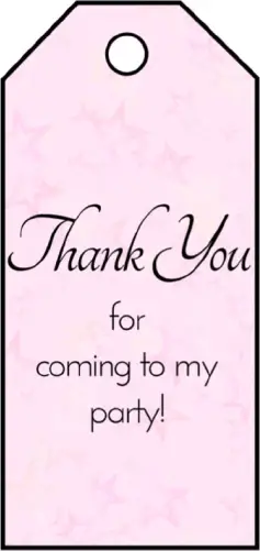 Party Favor Gift Tags Pink gift tag
