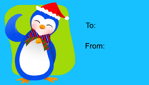 Penguin gift tag