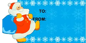 Santa with his Sack gift tag