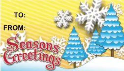 Seasons Greetings Trees gift tag
