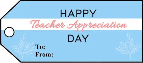 Teacher Appreciation Day Gift Tags gift tag