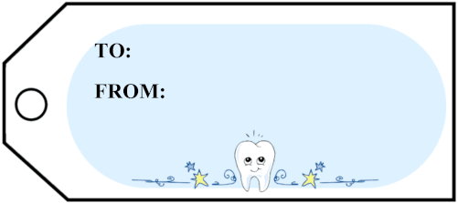Tooth And Stars gift tag