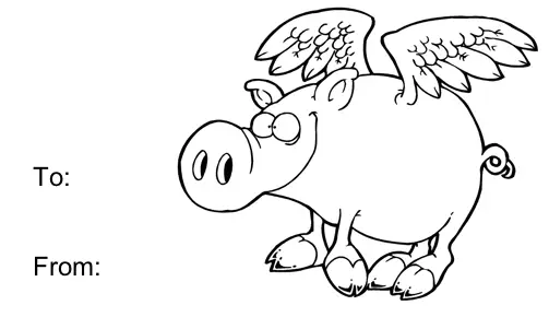 Flying Pig gift tag