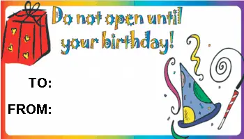 Do Not Open Until Your Birthday gift tag