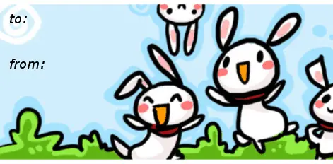Jumping Bunnies gift tag