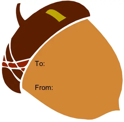 Acorn gift tag