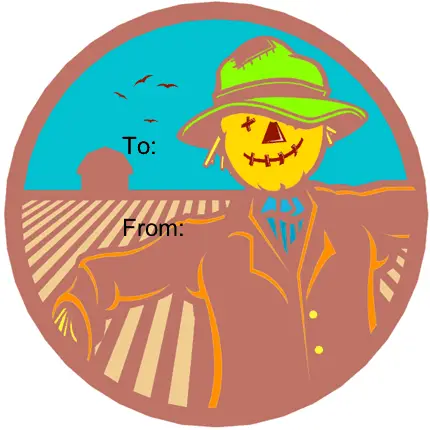 Scarecrow gift tag
