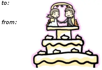 wedding cake gift tag