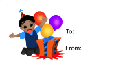 Birthday Boy Present Balloons (no background) Gift Tag