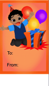 Birthday Boy Present Balloons Gift Tag