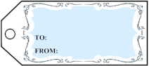 Blue Filigree gift tag