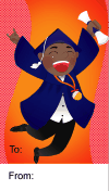 Graduation Boy Leaping Gift Tag