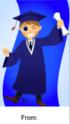 Graduation Boy Winking Gift Tag
