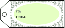 Green Greco Border gift tag