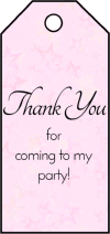 Party Favor Gift Tags Pink