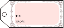 Pink Filigree gift tag