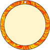 Round Gift Tag Fire